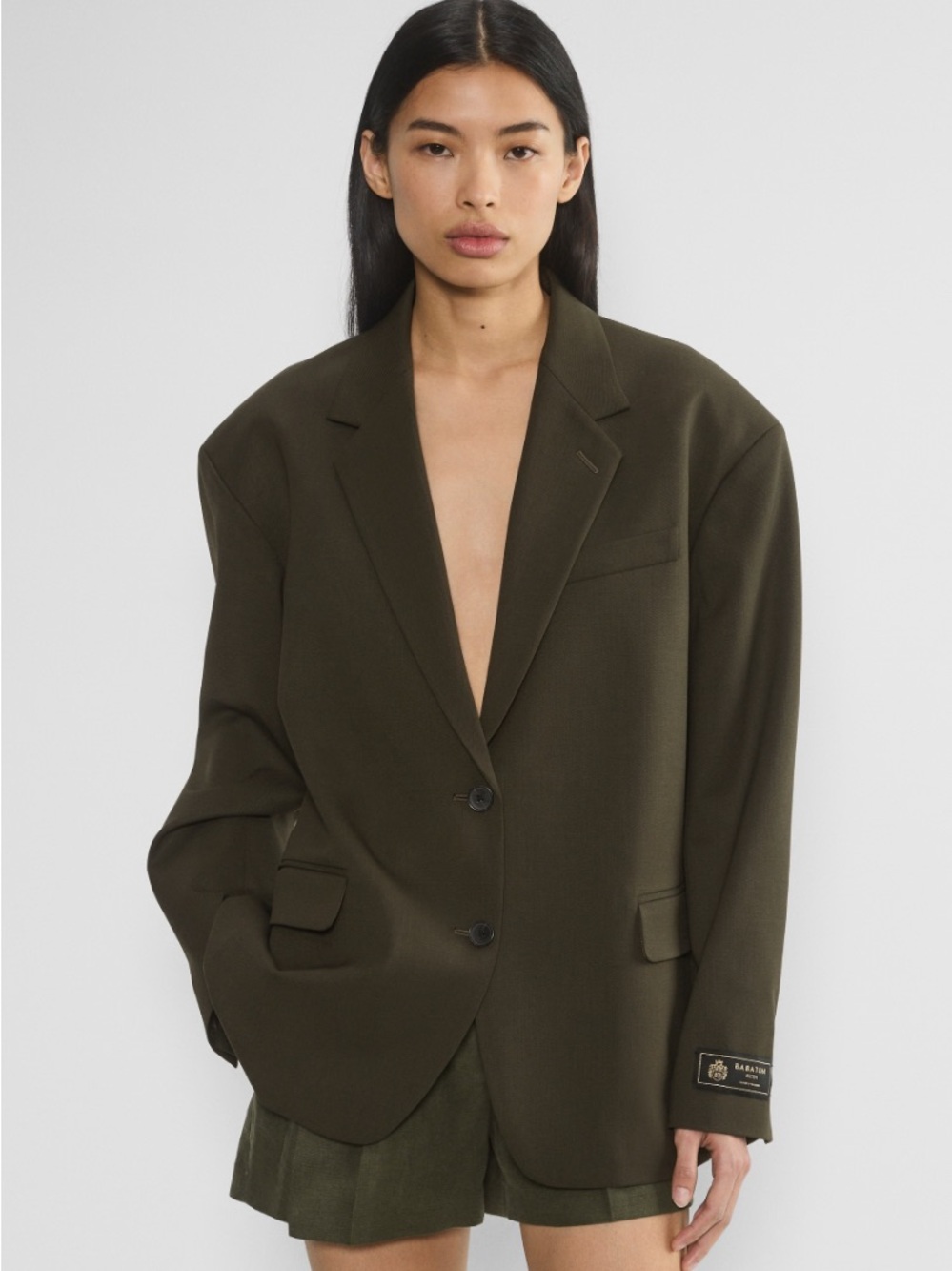 Aritzia Babaton Atelier Oversized Grey Blazer Size 1